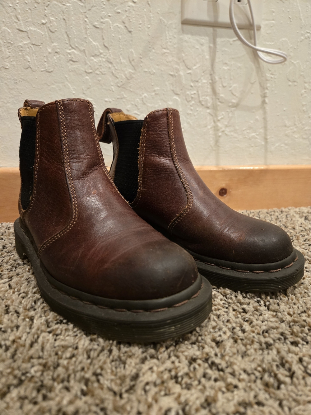 Dr. Martens Women’s Brown Leather Chelsea Booties